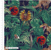 The Craft Cotton Co - Jurassic Park Dinosaurs Fat Quarters 100% Cotton